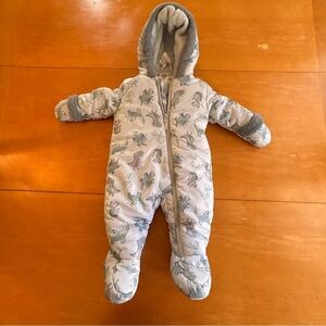 First Wish 9-12M NWT one piece dinosaur snowsuit winter outdoor coverall